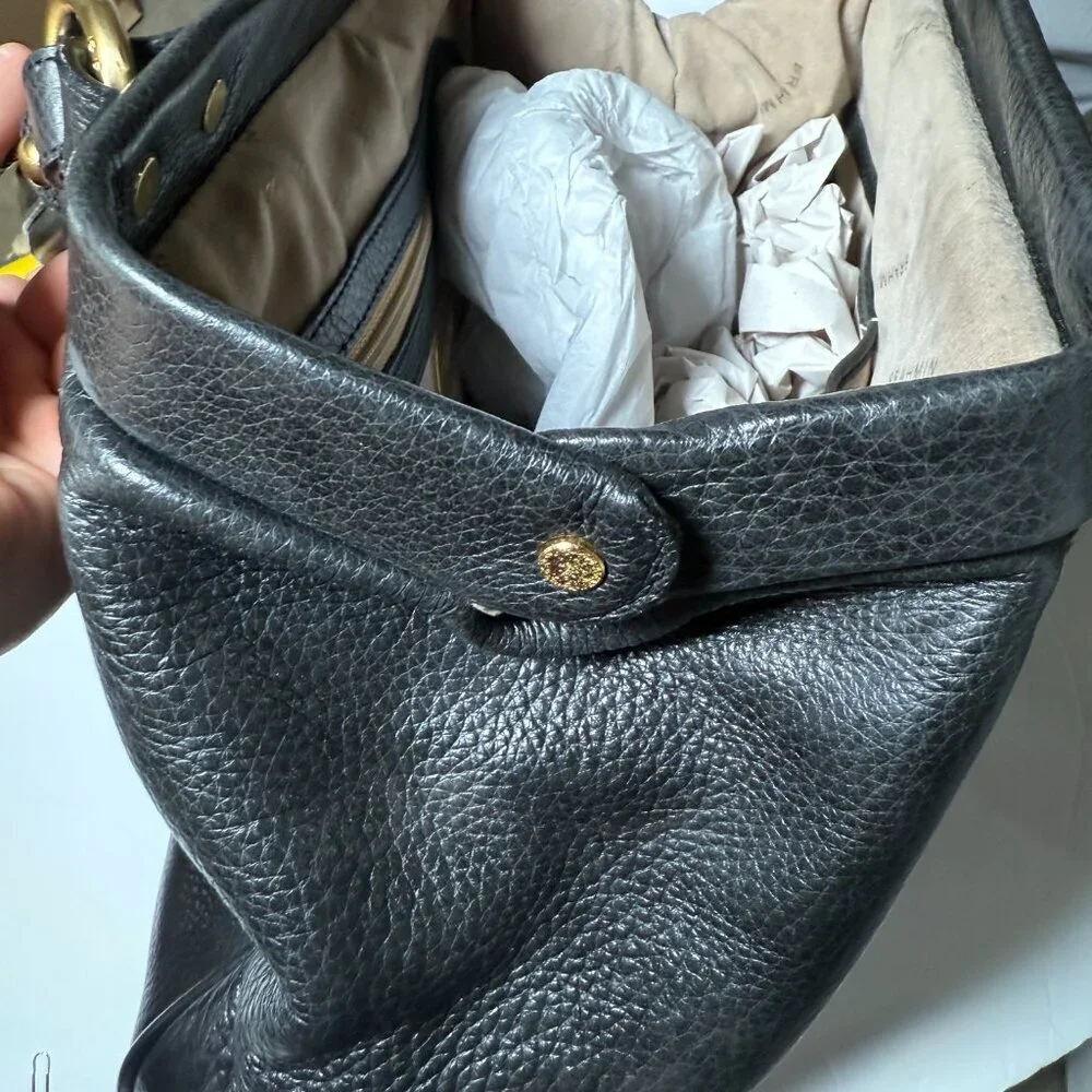 Brahmin Hobo Bag Leopard Print Pony Hair Crocodile Leather Gold Hardware Vintage